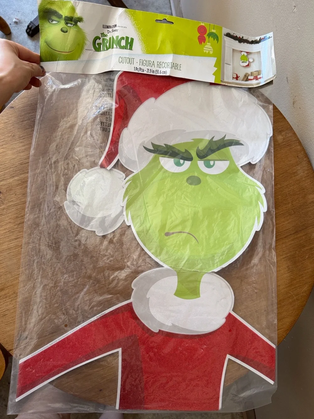 The grinch Holiday Cutout Decoration - Green, white & Red